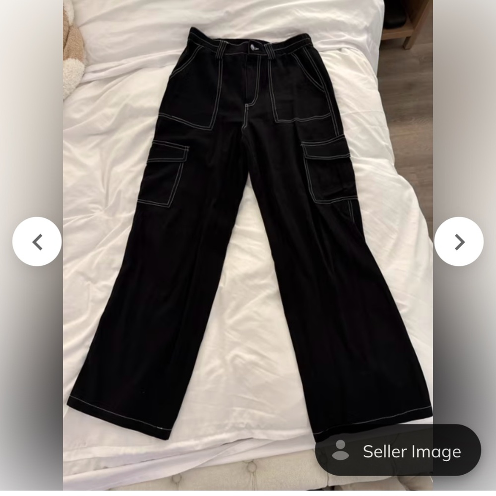 Black Cargo Style Pants - Picture 3 of 3